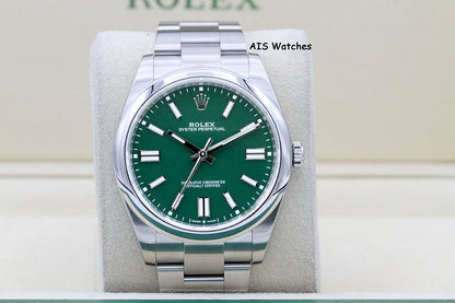 Rolex 124300 Oyster Perpetual 41 MM Green Dial 2022 Box & Papers