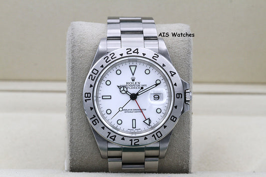 Rolex Explorer II 16570 Polar White Dial 40MM A Serial Box & Papers