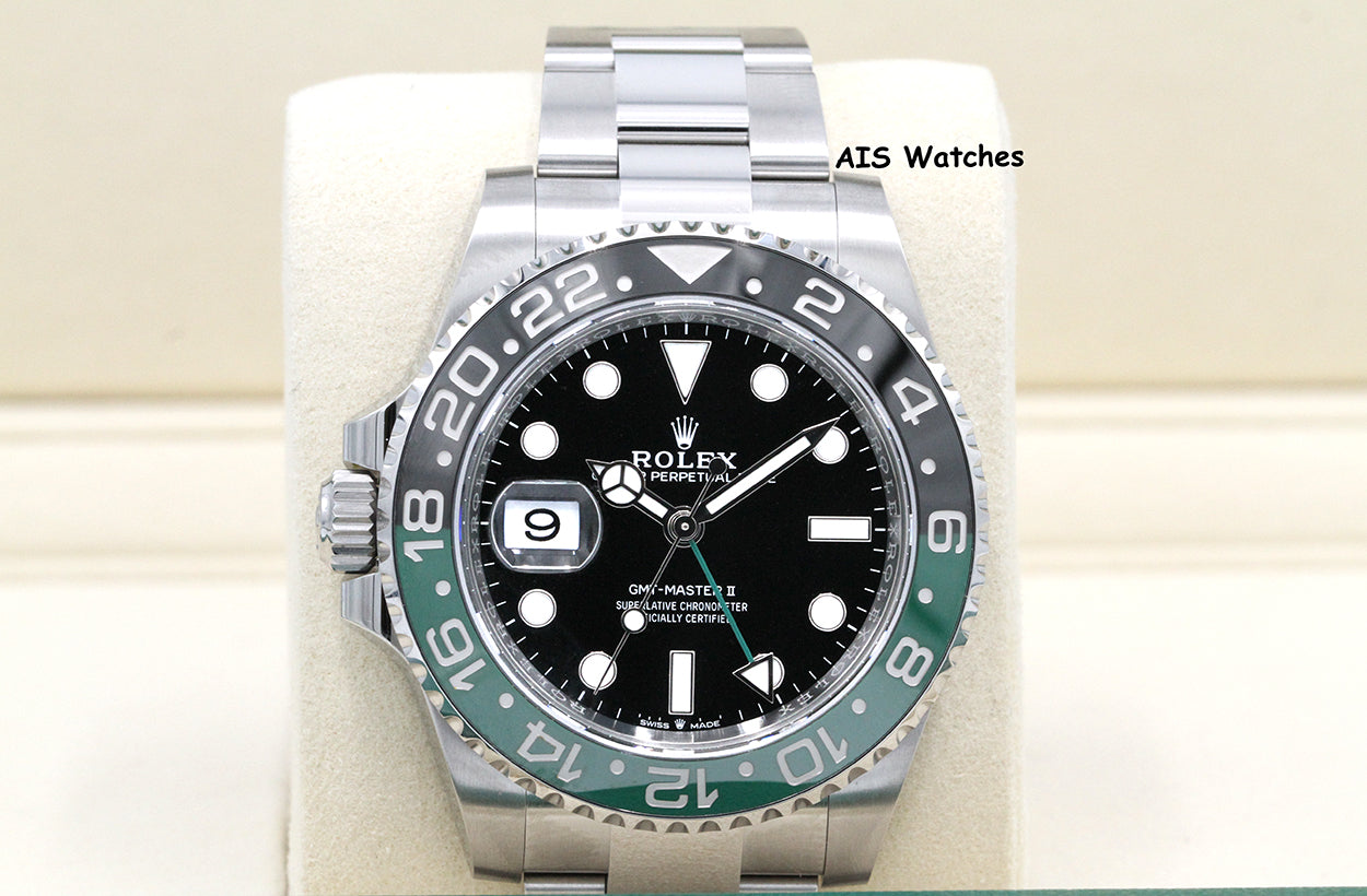 BNIB Rolex GMT Master II 126720VTNR Sprite Lefty Oyster Black / Green B&P