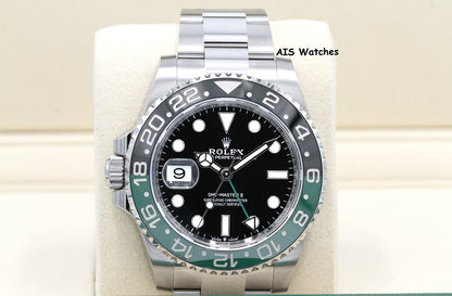 BNIB Rolex GMT Master II 126720VTNR Sprite Lefty Oyster Black / Green B&P