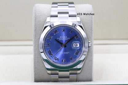 Rolex Datejust 41MM 126300 Blue Roman Dial Oyster Bracelet 2022 B&P