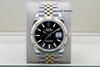 Rolex 126333 DateJust 41MM 18K YG/SS Black Stick Dial Jubilee Bracelet 2021 B&P