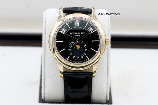 Patek Philippe Annual Calendar 5205R Rose Gold Black Dial Box & Paper