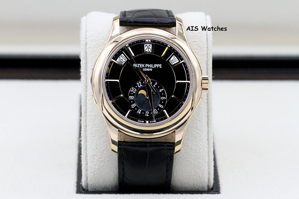 Patek Philippe Annual Calendar 5205R Rose Gold Black Dial Box & Papers