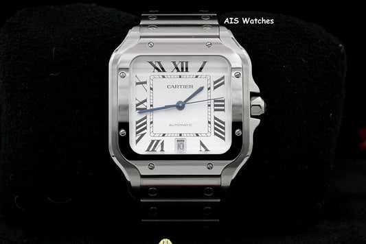 BNIB Cartier Santos De Cartier Large Steel WSSA0018 White Dial 39.8MM B&P