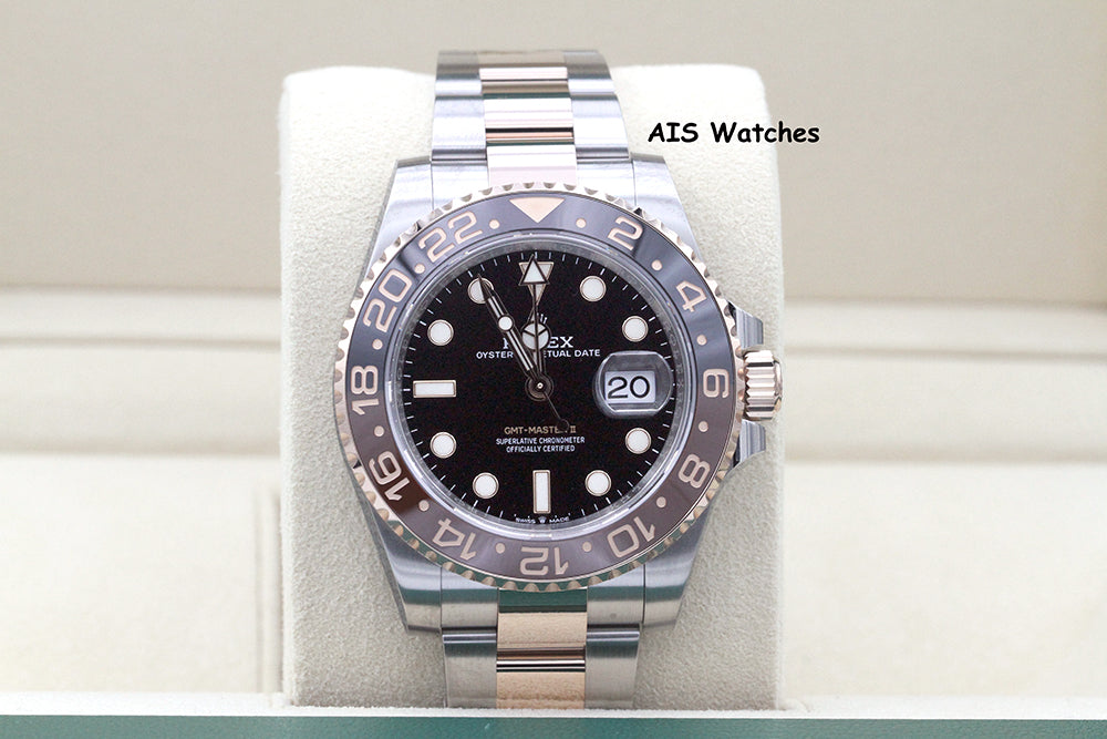 BNIB Rolex 126711 CHNR GMT Master II 18K Rose Gold / SS RootBeer Ceramic B&P