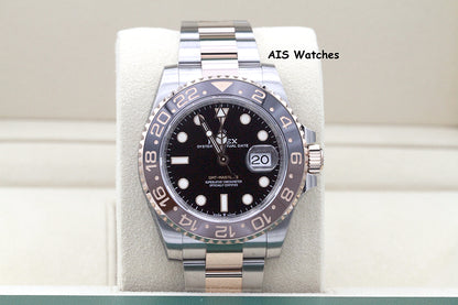 BNIB Rolex 126711 CHNR GMT Master II 18K Rose Gold / SS RootBeer Ceramic B&P