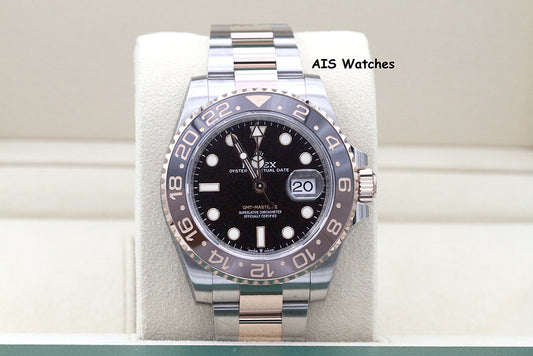 BNIB Rolex 126711 CHNR GMT Master II 18K Rose Gold / SS RootBeer Ceramic B&P