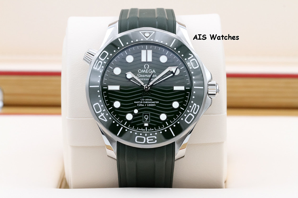 BNIB Omega Seamaster 300M 42MM Diver Green Wave Dial 210.32.42.20.10.001 Box & Papers