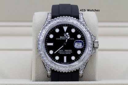 BNIB Rolex Yachtmaster 226679TBR Baguette Diamonds White Gold OysterFlex 42MM