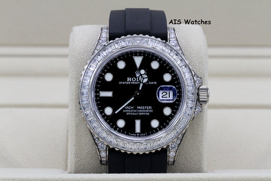 BNIB Rolex Yachtmaster 226679TBR Baguette Diamonds White Gold OysterFlex 42MM