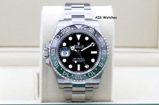 BNIB Rolex GMT Master II 126720VTNR Sprite Lefty Oyster Black / Green B&P