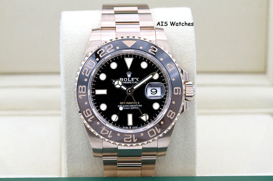 Rolex 126715 CHNR GMT Master II 18K Rose Gold RootBeer Ceramic 2023 Box & Papers