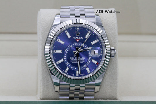 Rolex 326934 Sky-Dweller Stainless Steel Blue Dial Jubilee Box & Papers