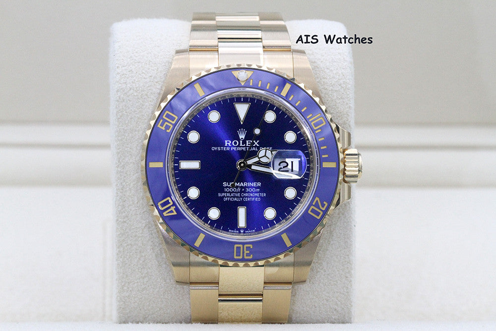 BNIB Rolex Submariner Ceramic 126618LB 41MM 18K Yellow Gold Sunburst Blue Dial Box & Papers