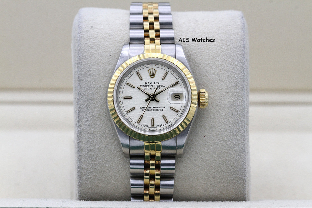 Rolex Ladies Two-Tone DateJust 69173 White Computer Dial 26MM R Serial - 1988 with Papers