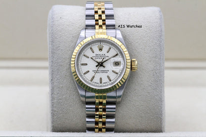 Rolex Ladies Two-Tone DateJust 69173 White Computer Dial 26MM R Serial - 1988 with Papers