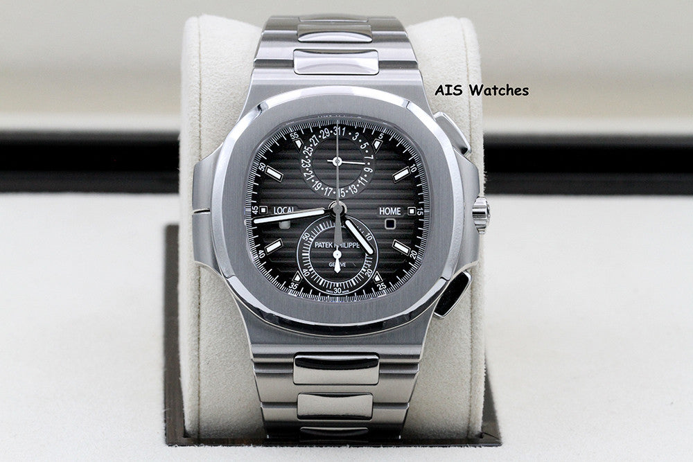 Patek Philippe Nautilus 5990/1A Chronograph Travel Time Grey Dial Box & Paper