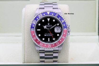 Rolex GMT Master II 16710 3186 Z Serial Pepsi / Black Insert Box & Papers