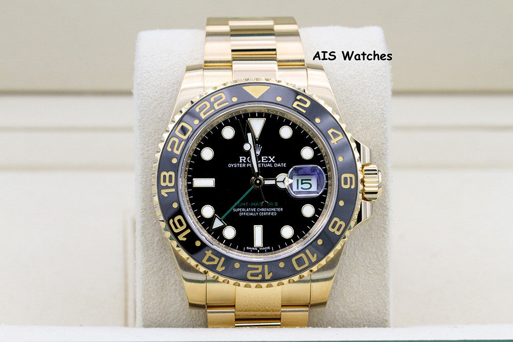 Rolex GMT-Master II 116718 LN 18K Yellow Gold Black Dial Black Ceramic BP
