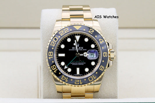 Rolex GMT-Master II 116718 LN 18K Yellow Gold Black Dial Black Ceramic BP