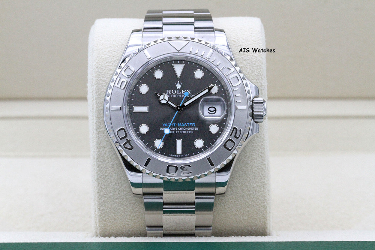 Rolex YachtMaster 116622 Dark Rhodium Dial Platinum Bezel 2018 Box & Papers
