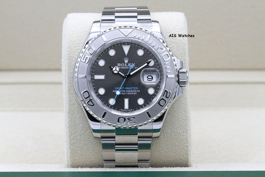 Rolex YachtMaster 116622 Dark Rhodium Dial Platinum Bezel 2018 Box & Papers