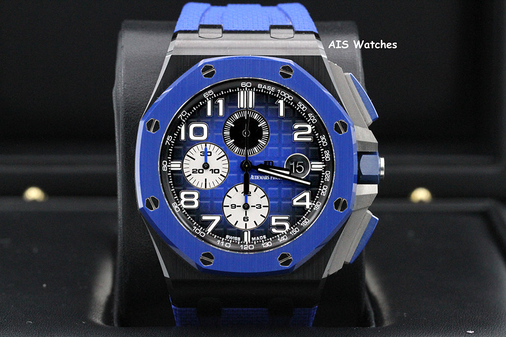Audemars Piguet Royal Oak 26405CE.00.A030CA.01 Offshore Chrono BLUE Ceramic B&P