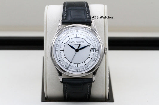 Patek Philippe 5296G Calatrava Scientific White Gold Silver Sector Dial