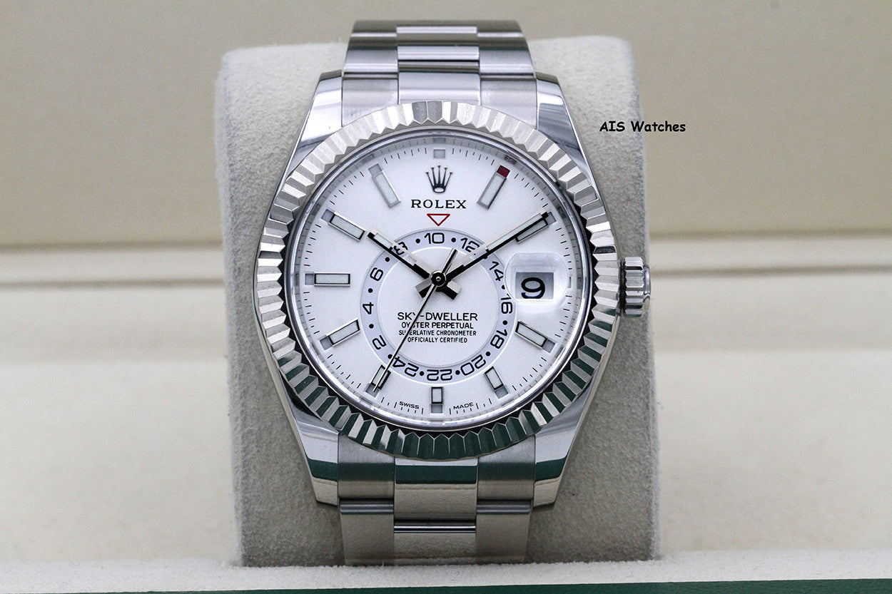 Rolex 326934 Sky-Dweller Stainless Steel White Dial Oyster 2019 Box & Papers