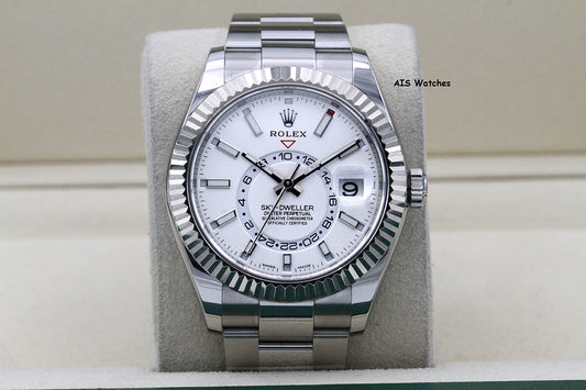 Rolex 326934 Sky-Dweller Stainless Steel White Dial Oyster 2019 Box & Papers