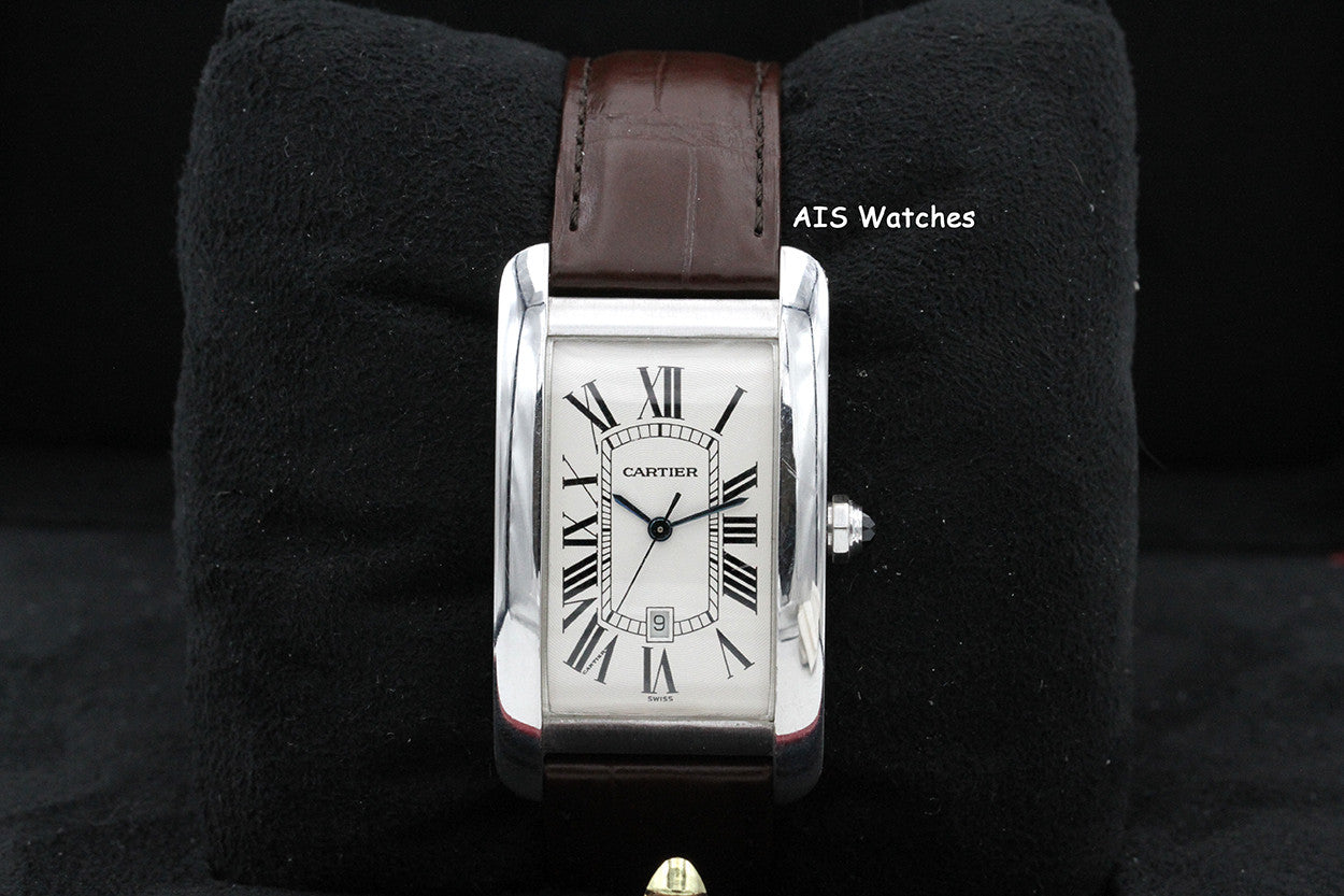 Cartier Tank Americaine W2603256 18K WG Automatic Silver Dial B&P