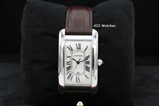 Cartier Tank Americaine W2603256 18K WG Automatic Silver Dial B&P