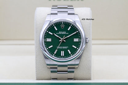 BNIB/NOS Rolex 124300 Oyster Perpetual 41 MM Green Dial Box & Paper