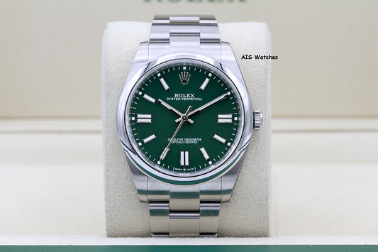 BNIB/NOS Rolex 124300 Oyster Perpetual 41 MM Green Dial Box & Paper