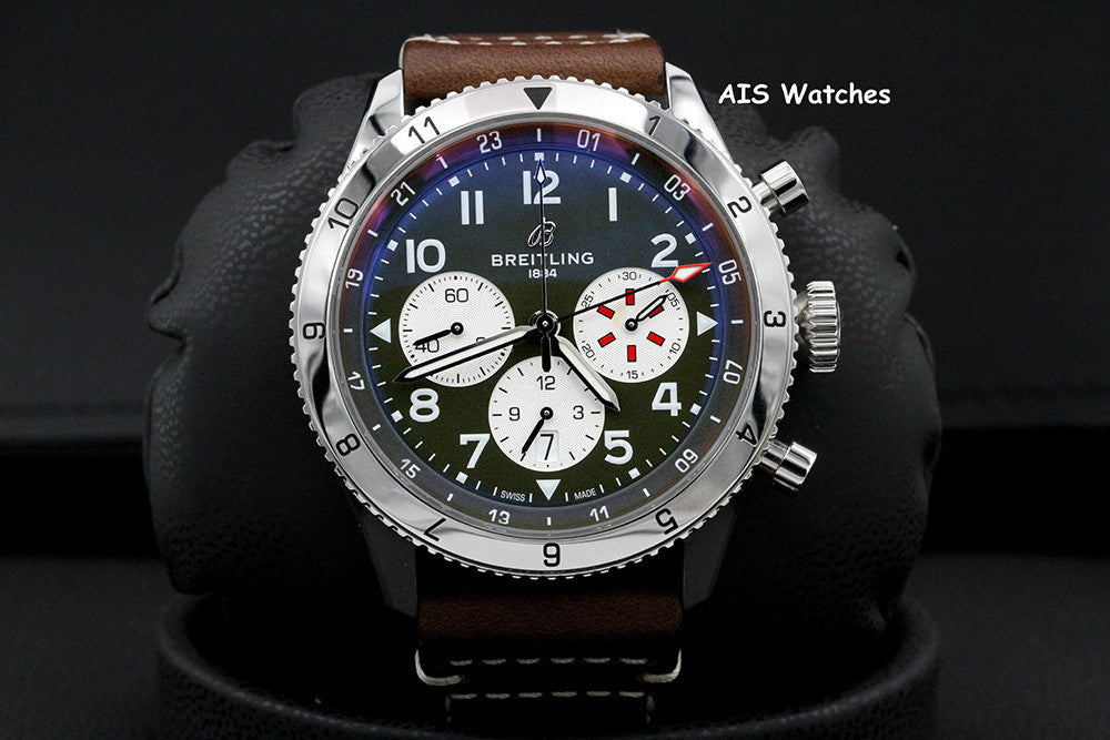 Breitling Super AVI B04 AB04452A1L1X1 Chronograph GMT 46 Curtiss Warhawk B&P