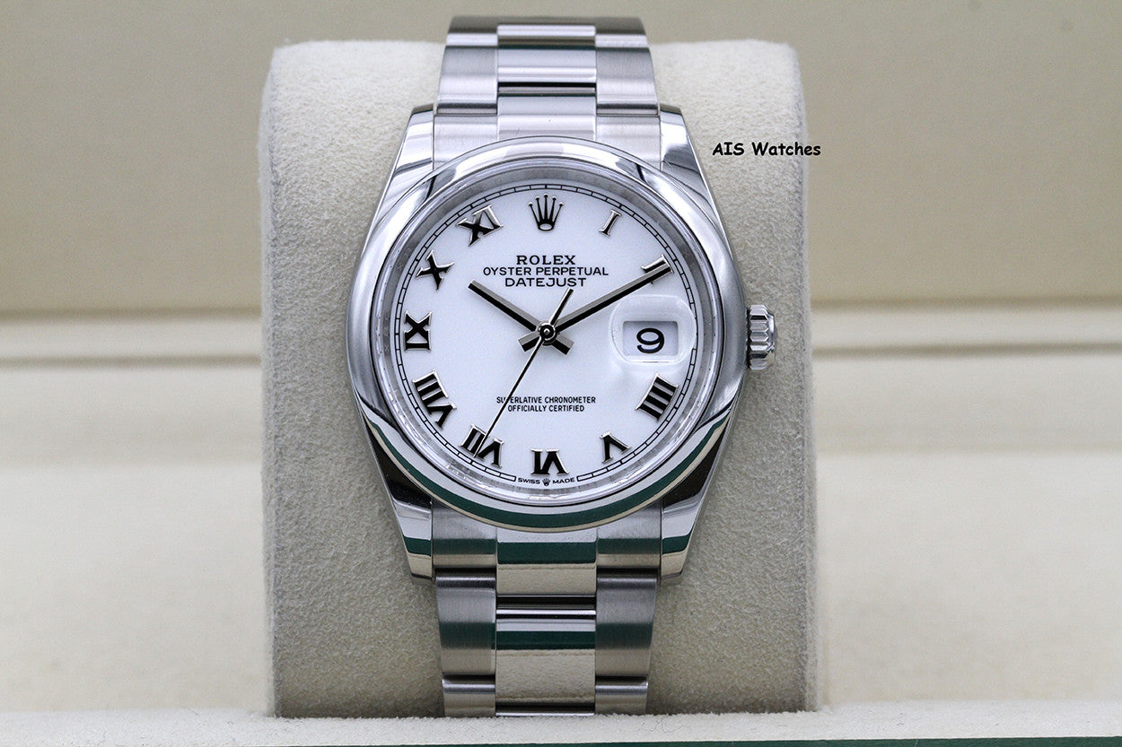 Rolex Datejust 36MM 126200 White Roman Dial Oyster DJ36 Box & Papers