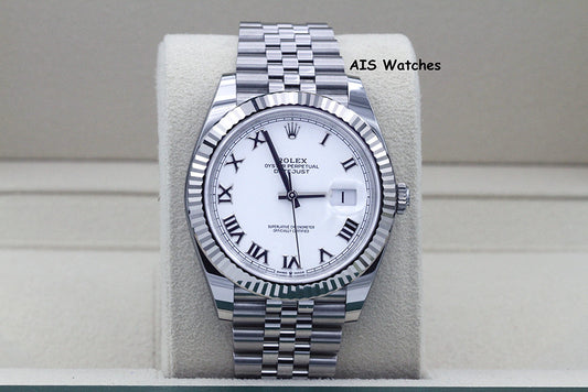 BNIB Rolex Datejust 41MM 126334 White Roman Dial Jubilee Box & Papers
