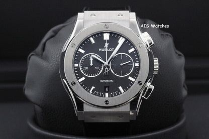 BNIB Hublot Classic Fusion 541.NX.1171.LR Chronograph Titanium Black Dial 42MM