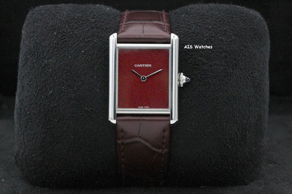 Cartier Must de Cartier WSTA0054 Red Dial 33.7MM x 25MM Box & Papers