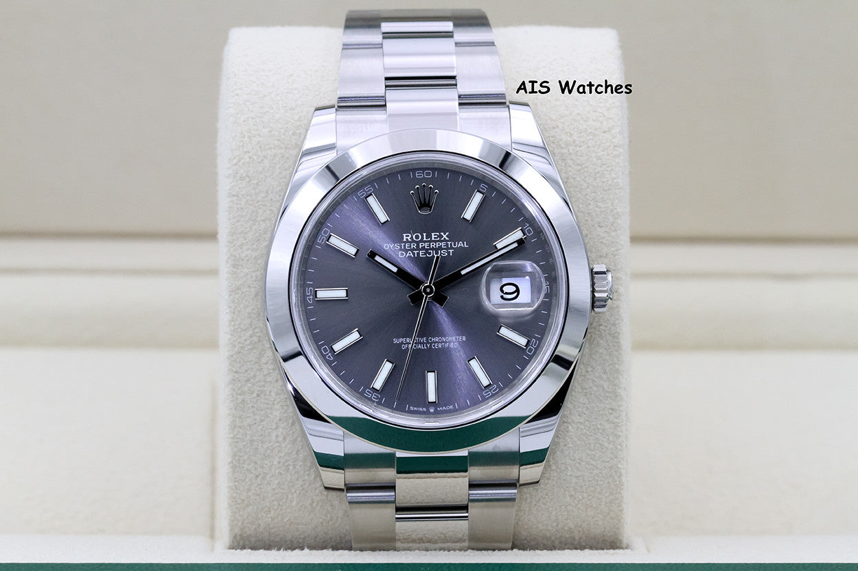 BNIB Rolex Datejust 41MM 126300 Rhodium Stick Dial Oyster Bracelet B&P