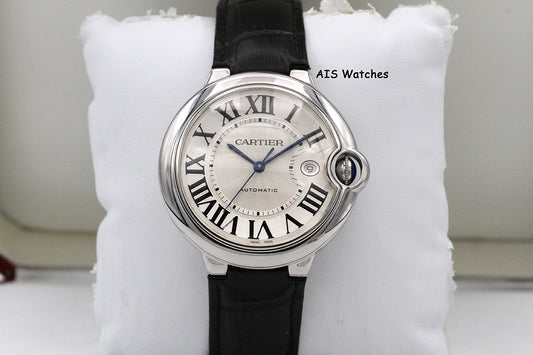 Cartier Ballon Blue de Cartier 42MM W69016Z4 Automatic SS Silver Dial B&P