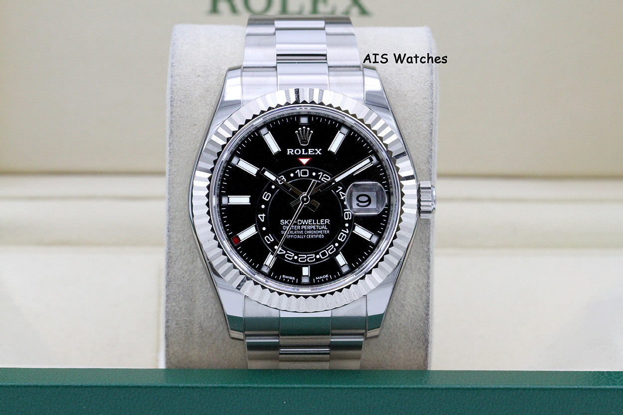 Rolex 326934 Sky-Dweller Stainless Steel Black Dial Oyster 2021 Box & Papers