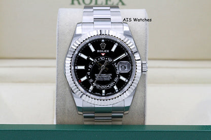 Rolex 326934 Sky-Dweller Stainless Steel Black Dial Oyster 2021 Box & Papers