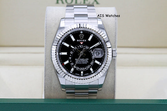Rolex 326934 Sky-Dweller Stainless Steel Black Dial Oyster 2021 Box & Papers