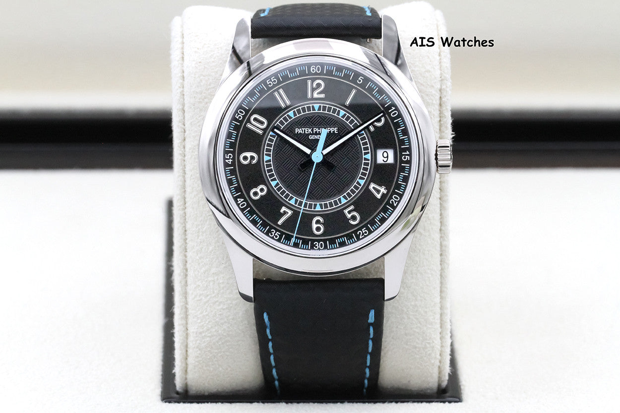 Patek Philippe 6007G-011 Calatrava White Gold Black / Sky Blue 40MM Box & Papers