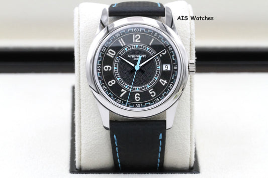 Patek Philippe 6007G-011 Calatrava White Gold Black / Sky Blue 40MM Box & Papers