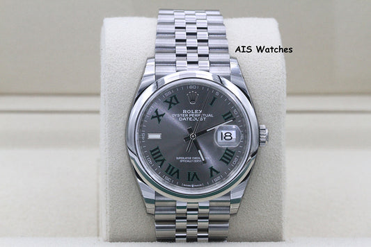 BNIB Rolex Datejust 36MM 126200 Slate Roman Dial Jubilee Box & Papers