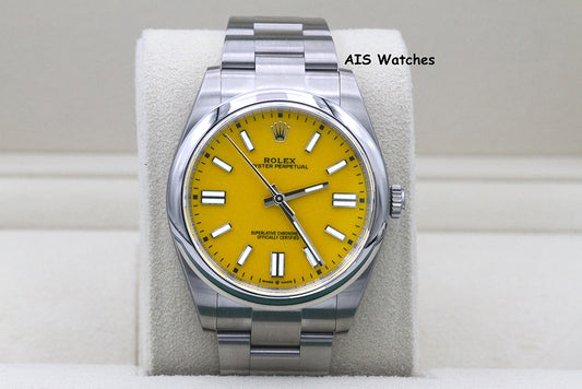 BNIB Rolex 124300 Oyster Perpetual 41 MM Yellow Dial Box & Papers