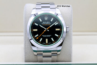 Rolex Milgauss 116400GV Black Dial / Green Crystal 2021 Box & Papers
